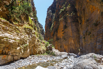 Fototapeta na wymiar Samaria Gorge on Crete, Grece