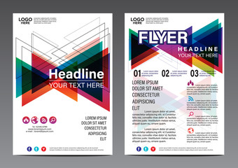 colorful geometric annual report brochure flyer design template vector, Leaflet cover presentation abstract flat background, layout in A4 size Poster Brochure Flyer design Layout page vector template