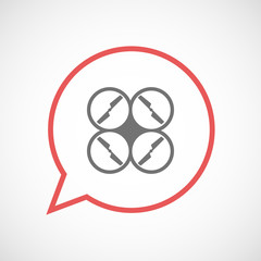 Isolated comic balloon with a drone