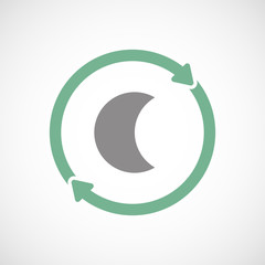 Reuse line art sign with a moon