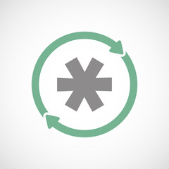 Obraz premium Reuse line art sign with an asterisk