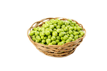 Green peas isolated on a white background