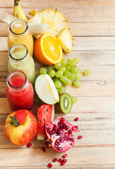 Row Fresh Juices Smoothie Three Bottles Color Fruits