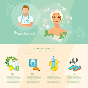 Dietetics infographics elements healthy lifestyle