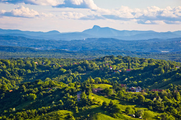 Plesivica vineyard region aerial view