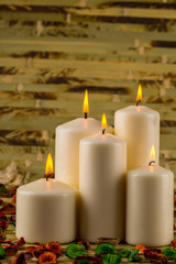 Fototapeta na wymiar white candles