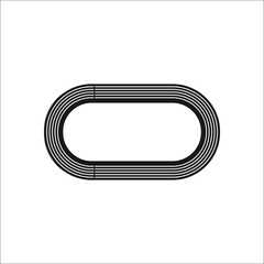 Playground track athletics track sign simple icon on background