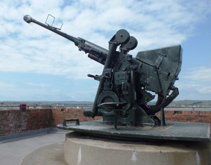 Nothe fort Bofors AA gun used WW2,            range 10,000 metres 