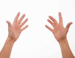 Male hands showing a gesture of a goodwill