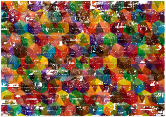 Grunge abstract vector background with rough colorful cubes