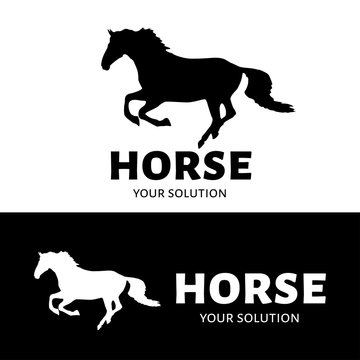 Vector logo horse. Brand's logo in the form of a galloping horse