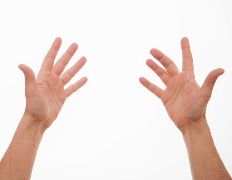 Male hands showing a gesture of a goodwill