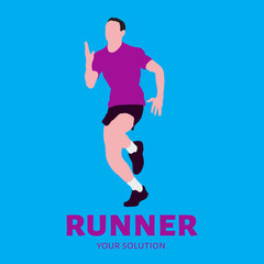 Vector logo of a runner. Athlete running logo