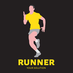 Vector logo of a runner. Athlete running logo
