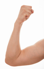 Young man demonstrating his power