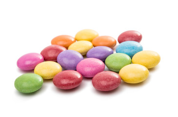 multicolored chocolate pills