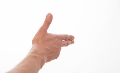 Young man holding something