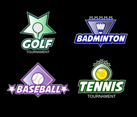 Set of colorful sports logos.