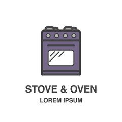 Stove & Oven vector design element.