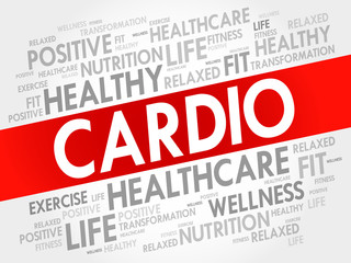 CARDIO word cloud background, health concept