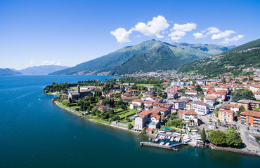 Fototapeta na wymiar Gravedona e Dongo - Lago di Como - Vista aerea Como Lake