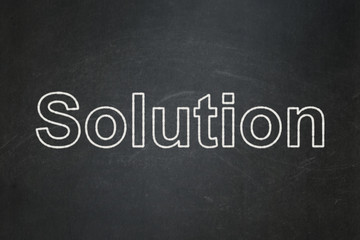 Fototapeta premium Finance concept: Solution on chalkboard background