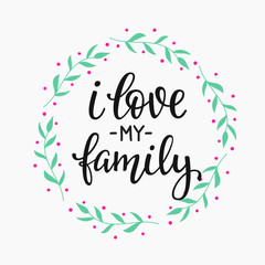 Friendship Family Positive quote lettering