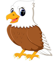 Obraz premium Cute eagle cartoon waving