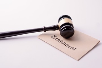 Judge's gavel - the symbol of law on testament