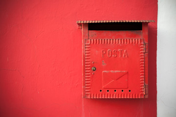 detail from an old mailbox in Burano island, Venice