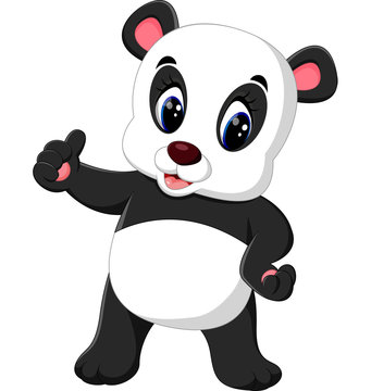 Cartoon panda presenting
