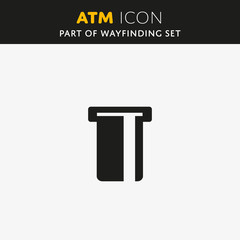 Vector atm icon. Credit card sign. Money slot symbol