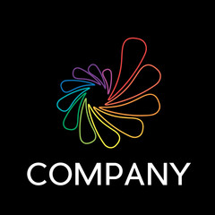 Vector sign abstract air conditioning, ventilator, in linear sty