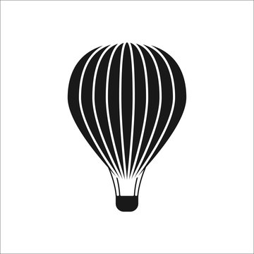 Hot air balloon sign simple icon on background
