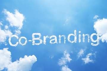 "Co-Branding" cloud word on sky.