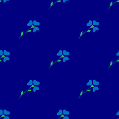 Fototapeta na wymiar Flower blue seamless pattern