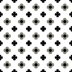 Flower  gray and black seamless pattern