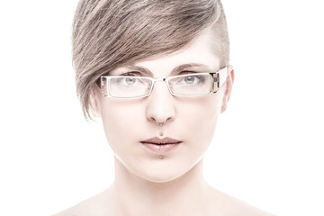 woman wearing piercings