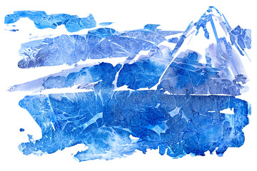 Abstract landscape with mountains.Watery background.Watercolor hand drawn illustration.Wet splash.