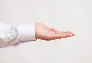 Tenderhearted gesture, closeup shot