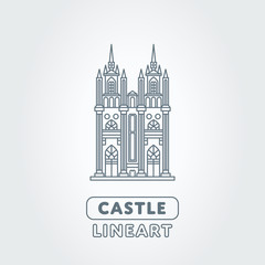 Abstract castle vector logo template. Tower sign