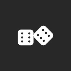 Lucky dice sign icon on background