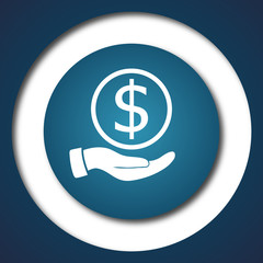 Money in hand icon