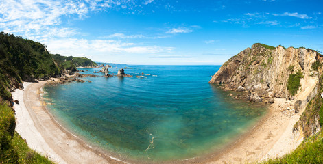 Fototapeta premium Playa del Silencio panorama, Asturias, Spain