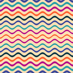 Obraz premium Colorful seamless wavy line pattern