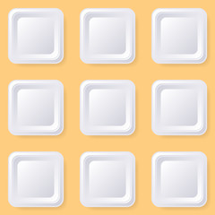 Retro vector blank square buttons