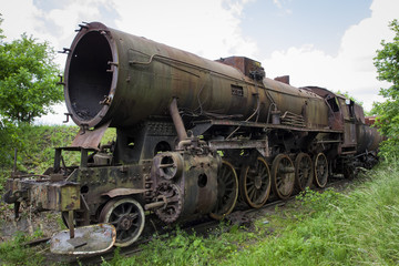 Naklejka premium Old train on a railway siding