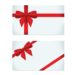 Empty card with red ribbon