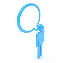 3d man with talk bubbles isolated over a white background. 3d rendering.