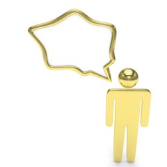 3d man with talk bubbles isolated over a white background. 3d rendering.